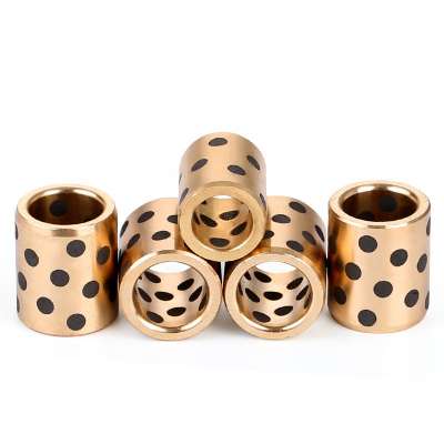 Oilless impregnated self lubricating graphite copper sleeve guide bushing solid casting bearing