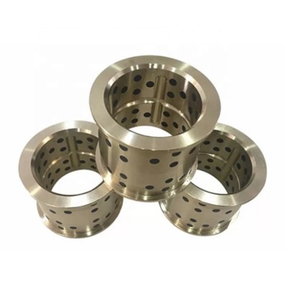 Bronze Gleitlager Self Lubricating bearing flange graphite plugged bushing